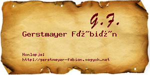 Gerstmayer Fábián névjegykártya